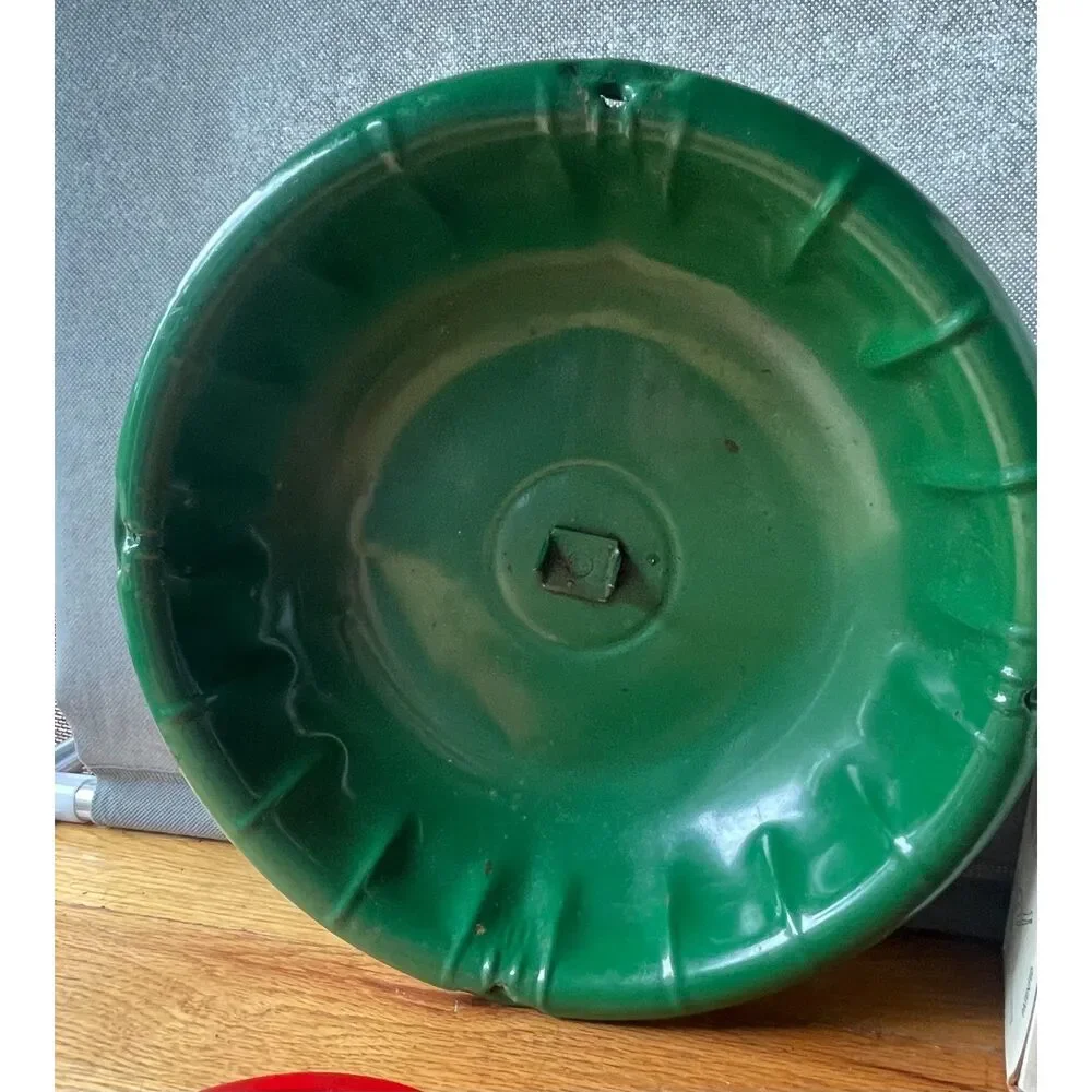 Vintage Supreme One 402 Christmas Tree Stand Complete w/ Box Red Green Steel USA